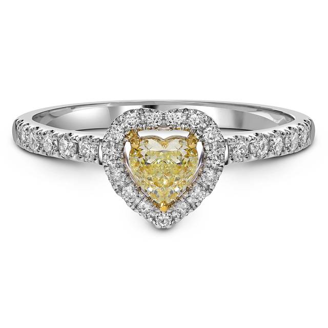 Помолвочное кольцо из белого золота с бриллиантами "Сердце" (059697)