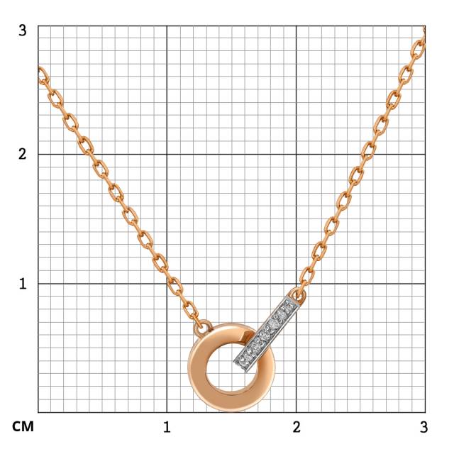 Колье из красного золота с бриллиантами (059180)
