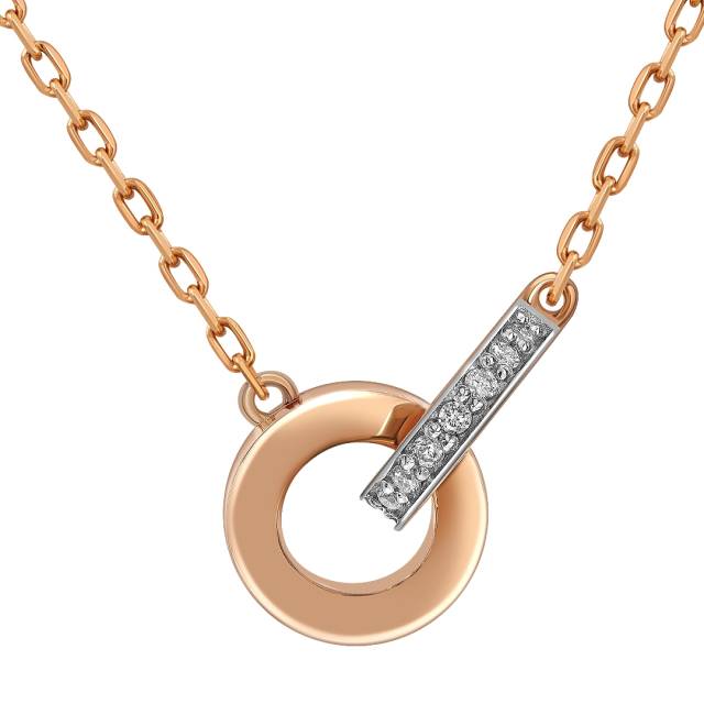 Колье из красного золота с бриллиантами (059180)