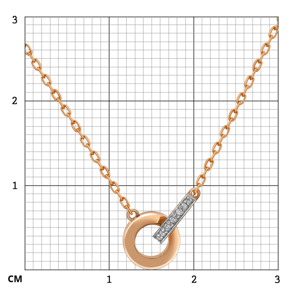 Колье из красного золота с бриллиантами (059180)