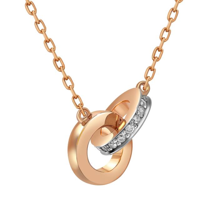 Колье из красного золота с бриллиантами (059180)