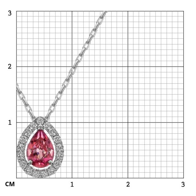Колье из белого золота с бриллиантами и турмалином (061697)