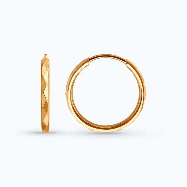 Серьги конго из красного золота (048981)