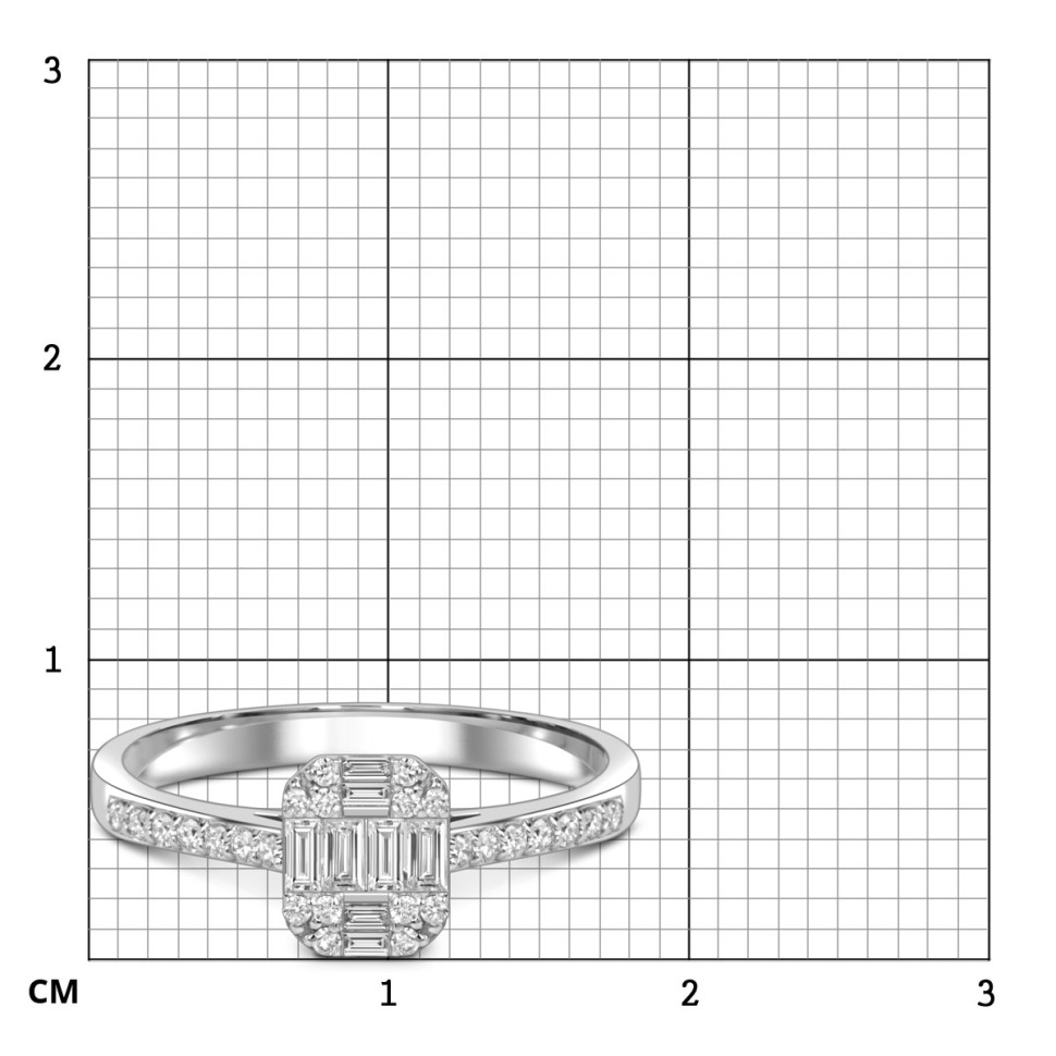Кольцо из белого золота с бриллиантами (055570)