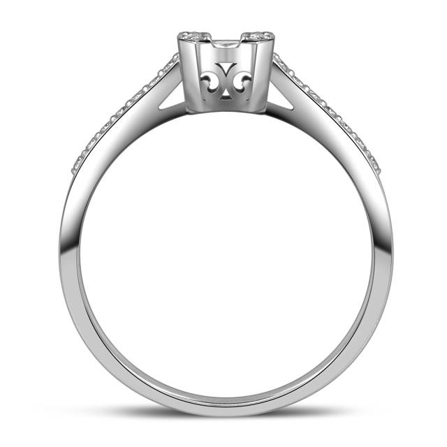 Кольцо из белого золота с бриллиантами (055570)