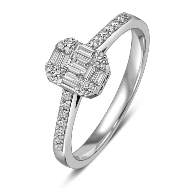 Кольцо из белого золота с бриллиантами (055570)