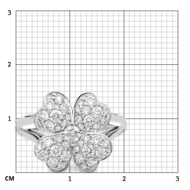 Кольцо из белого золота с бриллиантами (049751)