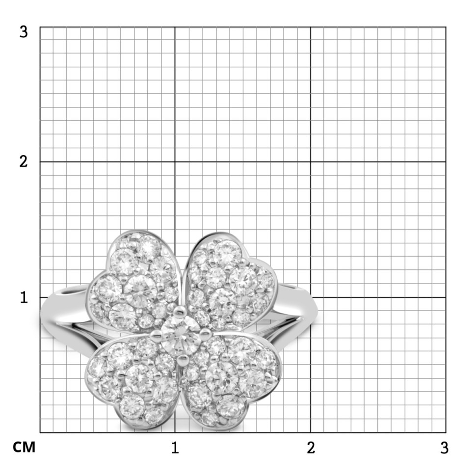 Кольцо из белого золота с бриллиантами (049751)