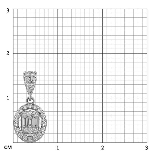 Кулон из белого золота с бриллиантами (050636)