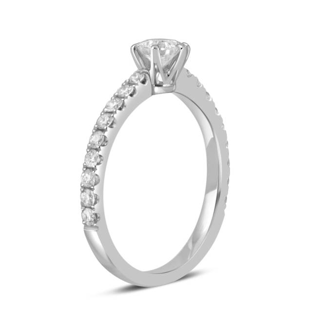 Помолвочное  кольцо из платины с бриллиантами (049353)