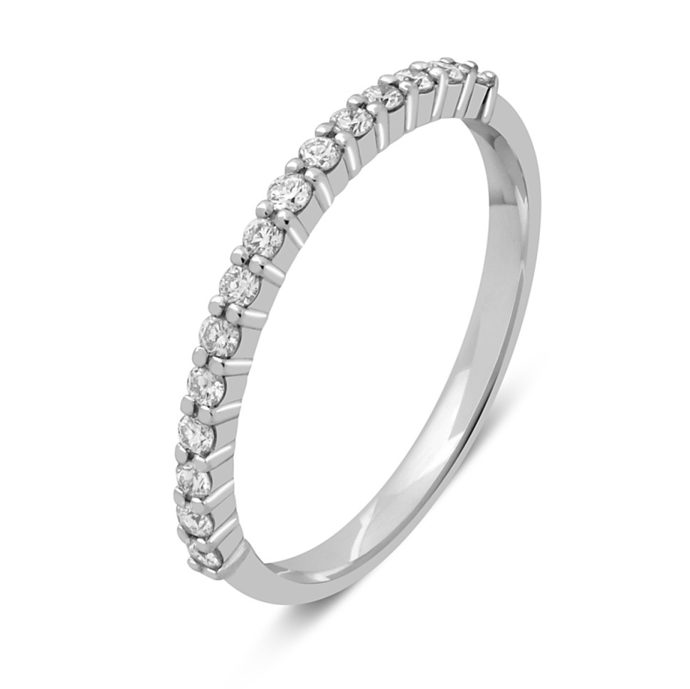 Обручальное кольцо из белого золота с бриллиантами (047632)