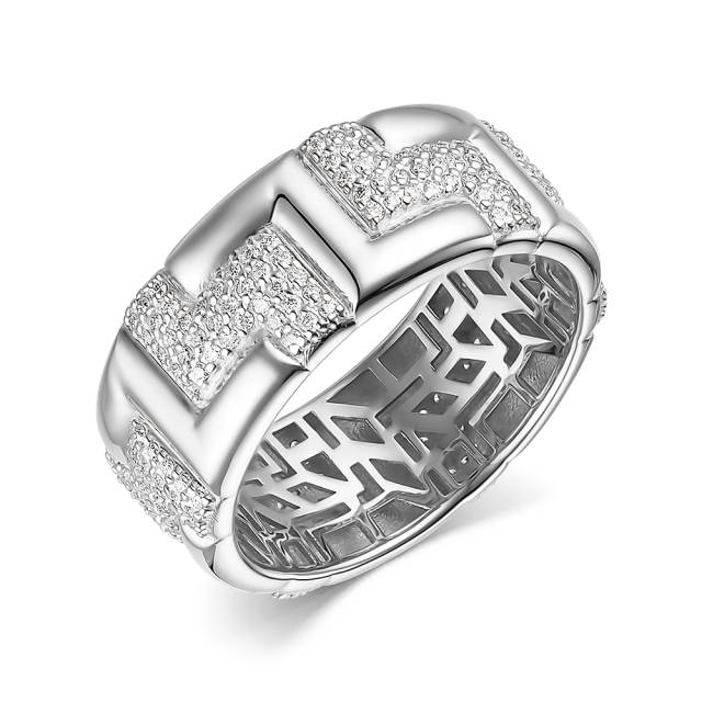 Кольцо из белого золота с бриллиантами (057692)