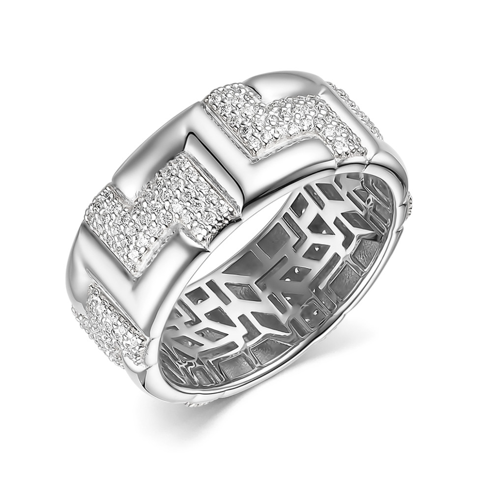 Кольцо из белого золота с бриллиантами (057692)