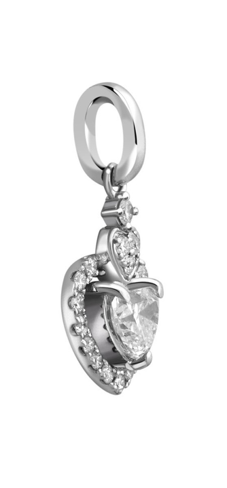 Кулон из белого золота с бриллиантами (012829)