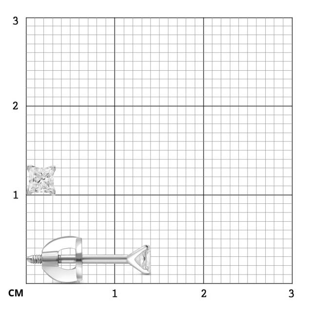 Серьги пусеты из платины с бриллиантами (054842)