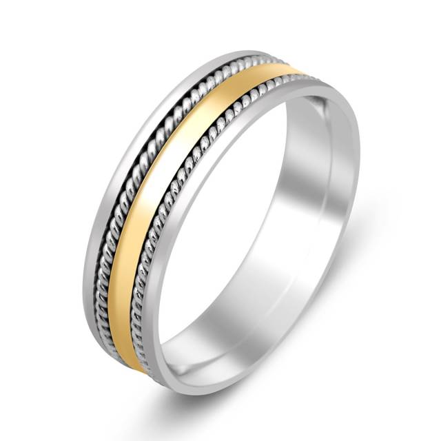 Обручальное  кольцо из комбинированного золота (000268)