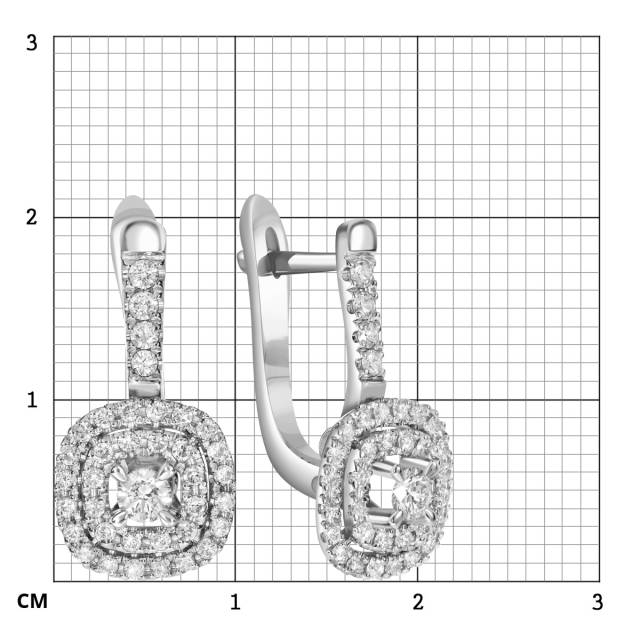 Серьги из белого золота с бриллиантами (042547)