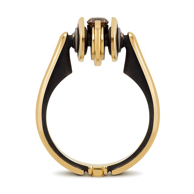 Кольцо из жёлтого золота с бриллиантами (048075)