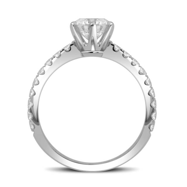 Помолвочное  кольцо из белого золота с бриллиантами (051848)