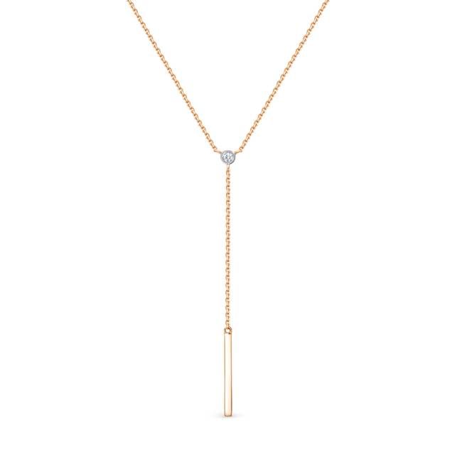 Колье из красного золота с бриллиантом (053944)