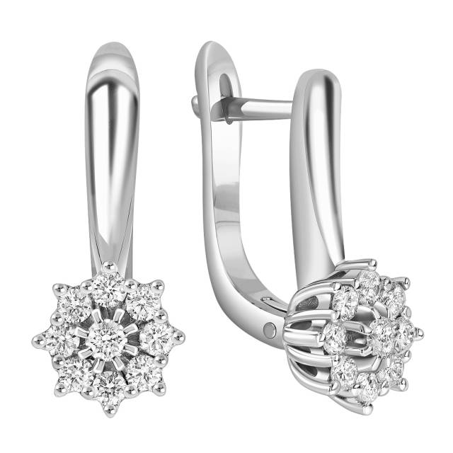 Серьги из белого золота с бриллиантами (039693)