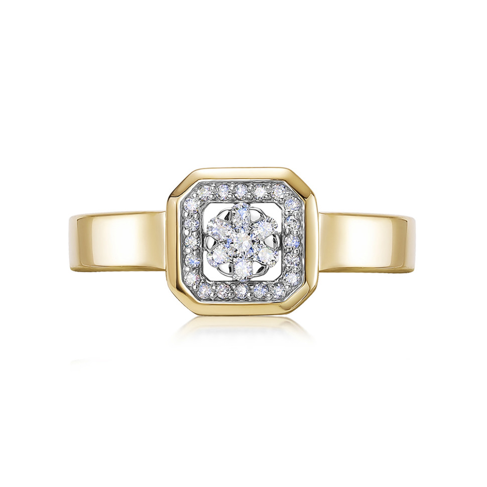 Кольцо из жёлтого золота с бриллиантами (058834)