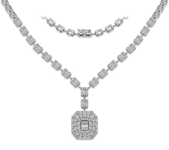 Колье из белого золота с бриллиантами (051854)