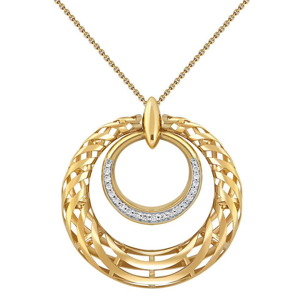 Колье из жёлтого золота с бриллиантами (040544)