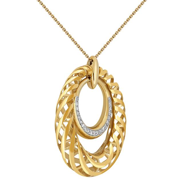 Колье из жёлтого золота с бриллиантами (040544)