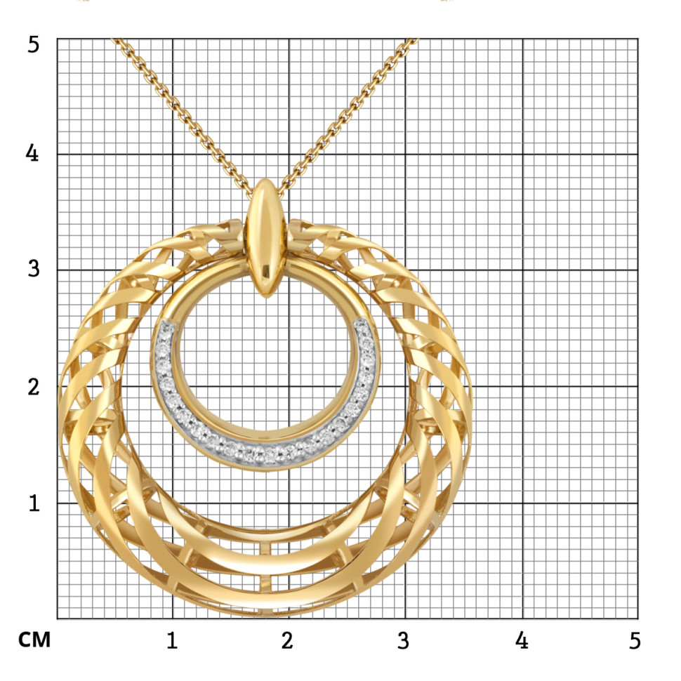 Колье из жёлтого золота с бриллиантами (040544)