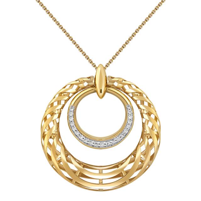 Колье из жёлтого золота с бриллиантами (040544)