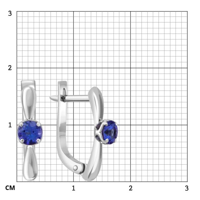 Серьги из белого золота с танзанитами (043179)