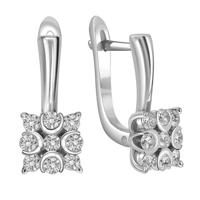 Серьги из белого золота с бриллиантами (059980)