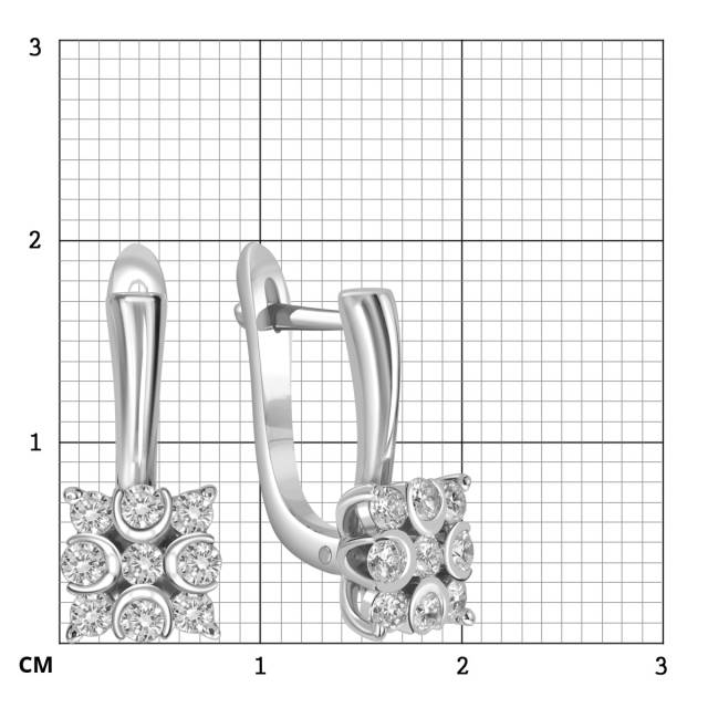 Серьги из белого золота с бриллиантами (059980)