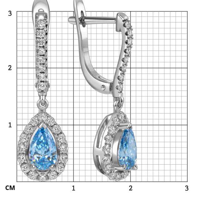 Серьги из белого золота с бриллиантами (060189)