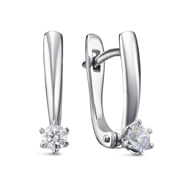 Серьги из платины с бриллиантами (048389)