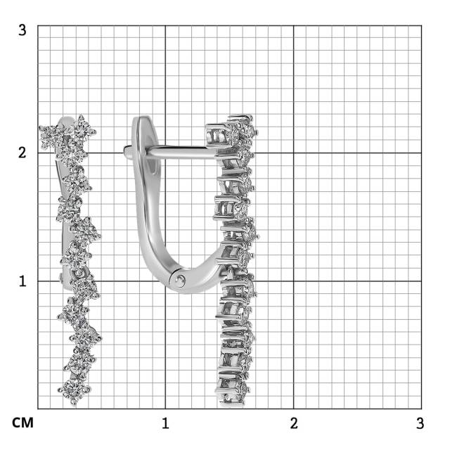 Серьги из белого золота с бриллиантами (058511)