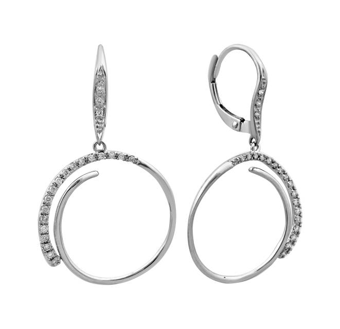 Серьги из белого золота с бриллиантами (025954)