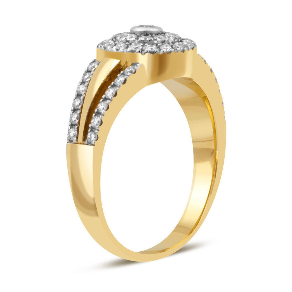 Кольцо из комбинированного золота с бриллиантами (027135)