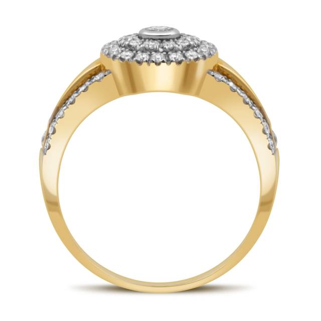 Кольцо из комбинированного золота с бриллиантами (027135)