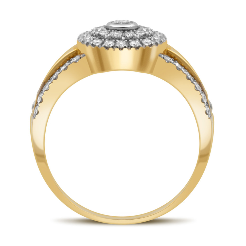 Кольцо из комбинированного золота с бриллиантами (027135)