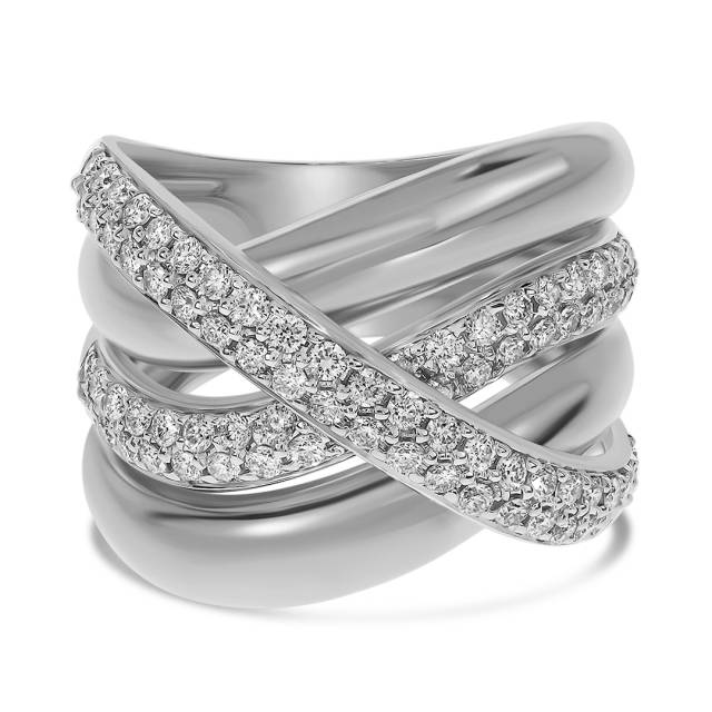 Кольцо из белого золота с бриллиантами (058458)