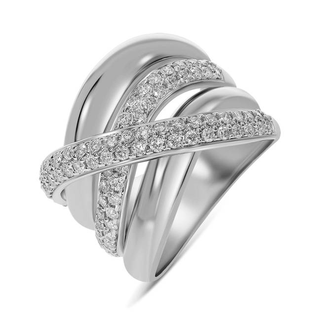 Кольцо из белого золота с бриллиантами (058458)