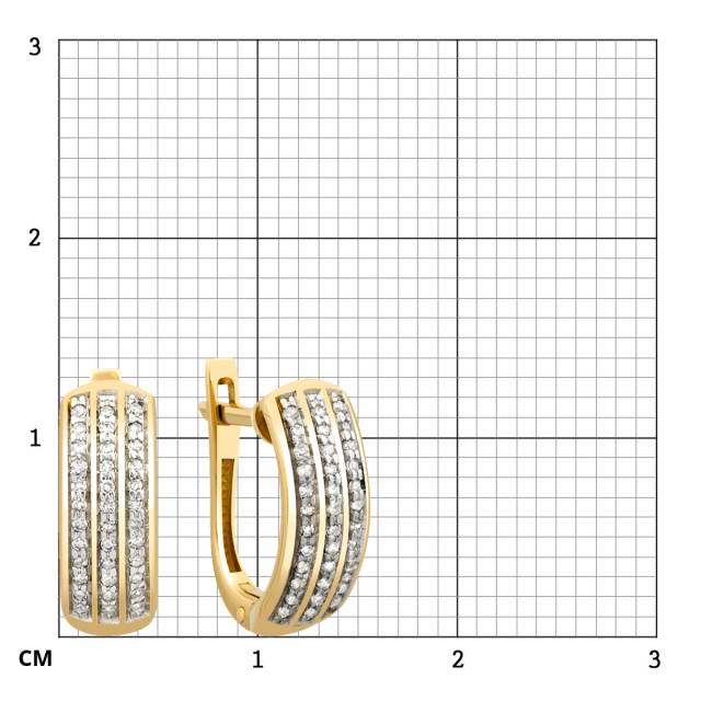 Серьги из жёлтого золота с бриллиантами (024160)