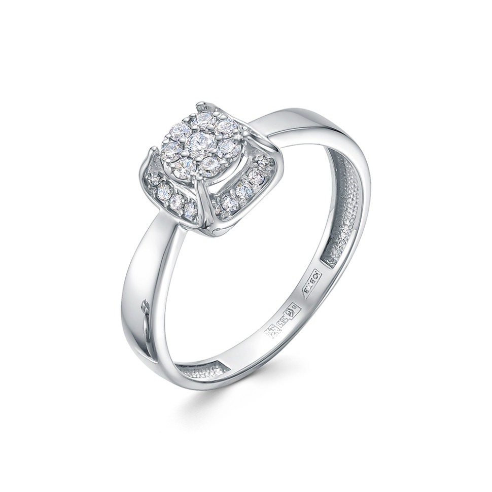 Кольцо из белого золота с бриллиантами (061089)