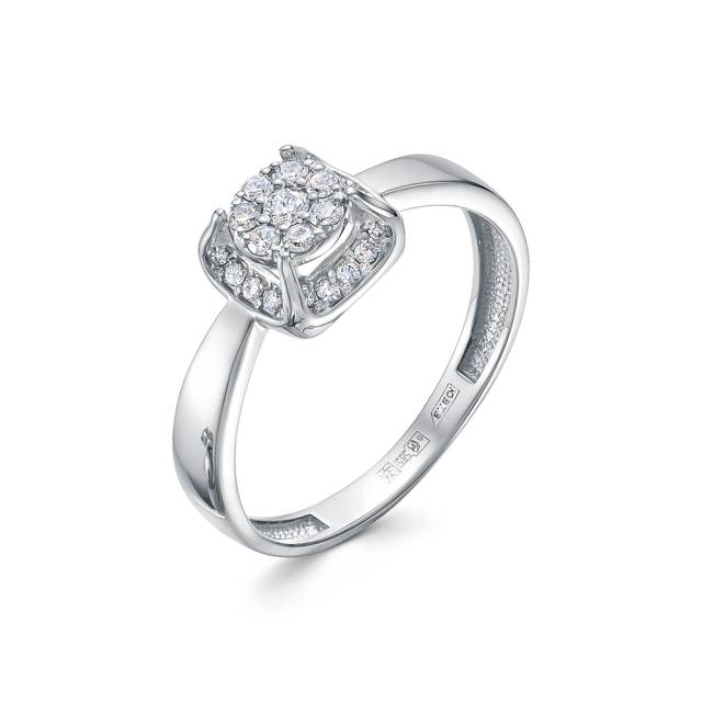 Кольцо из белого золота с бриллиантами (061089)