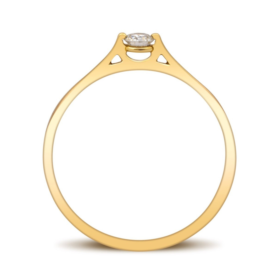 Помолвочное кольцо из жёлтого золота с бриллиантом (026254)