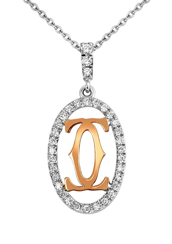 Колье из белого и желтого золота с бриллиантами (014182)