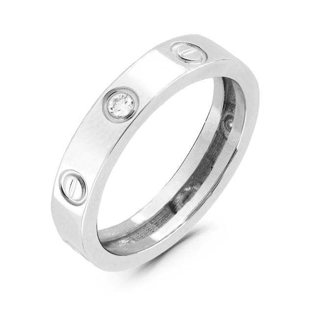 Кольцо из белого золота с бриллиантами (061749)