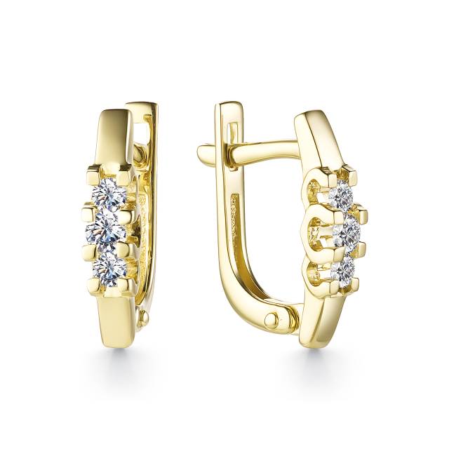 Серьги из жёлтого золота с бриллиантами (040481)